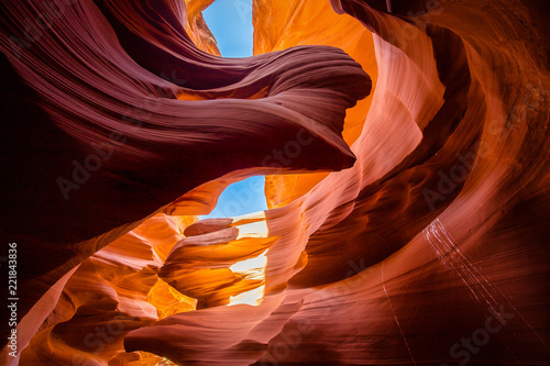 Amazing sandstone formations in Antelope Canyon, Arizona, USA photo