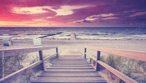 Obraz romantyczny wieczór nad Morzem Bałtyckim