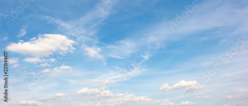 Fototapeta Naklejka Na Ścianę i Meble -  White clouds on a blue sky as background