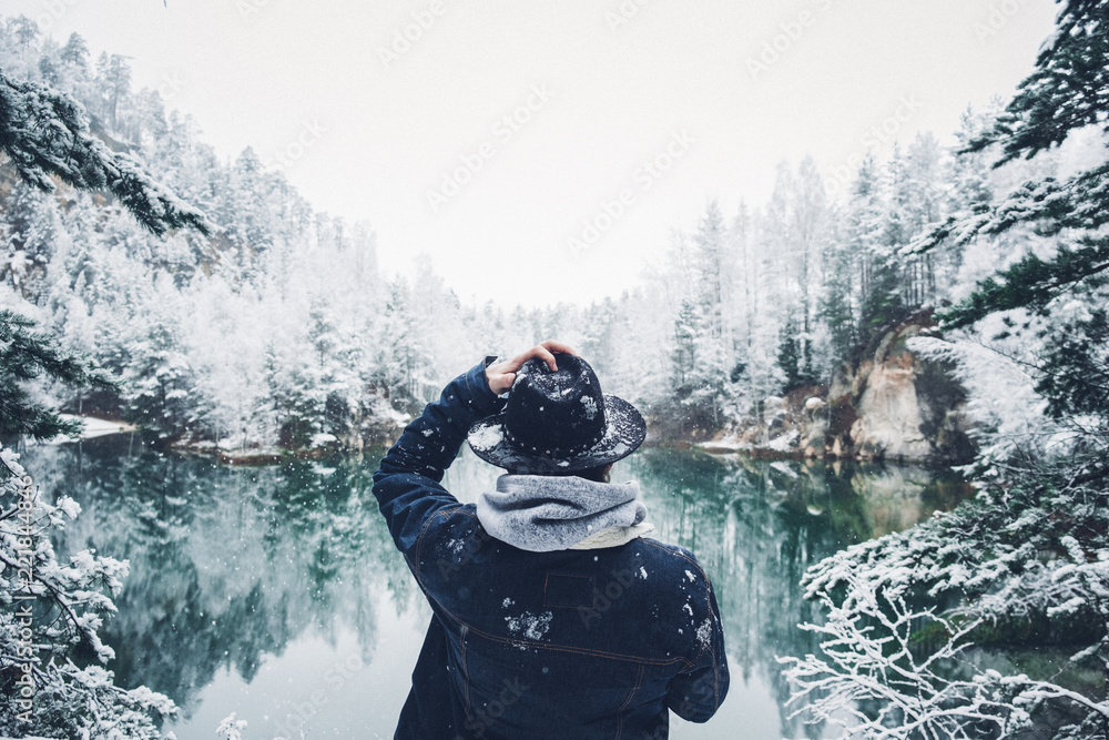 Rear view of man looking at view StockFoto Adobe Stock
