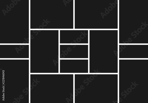 Photo collage. Image frames template. Picture montage abstract vector background. Illustration of frame photo collage black white, photoframe border