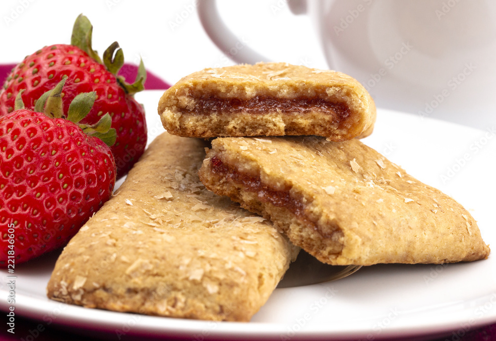 Whole Grain Breakfast Bar on a White Background Whole Grain Breakfast Bar on a White Background
