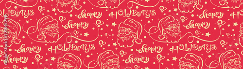 Christmas background. Christmas seamless pattern with Santa Claus