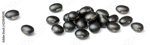 raw black bean isolated on white background photo