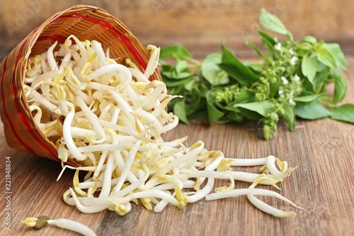 Bean sprouts with seed