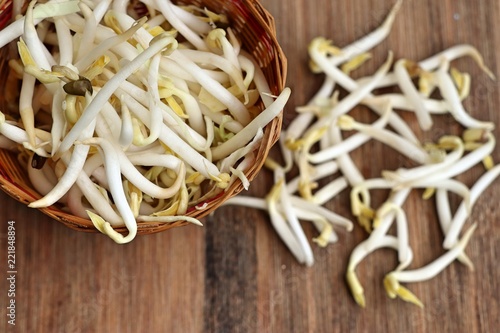 Bean sprouts with seed