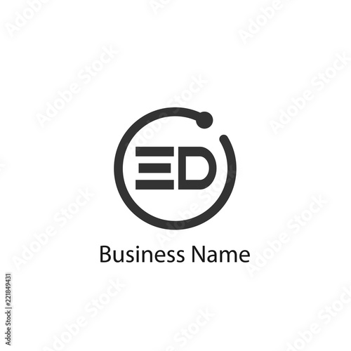 Initial Letter ED Logo Template Design