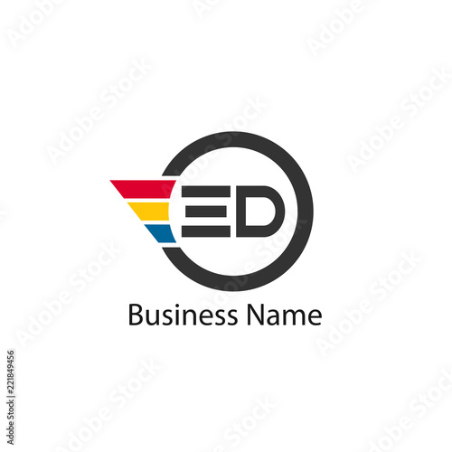 Initial Letter ED Logo Template Design