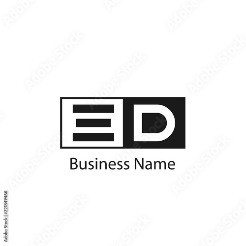 Initial Letter ED Logo Template Design