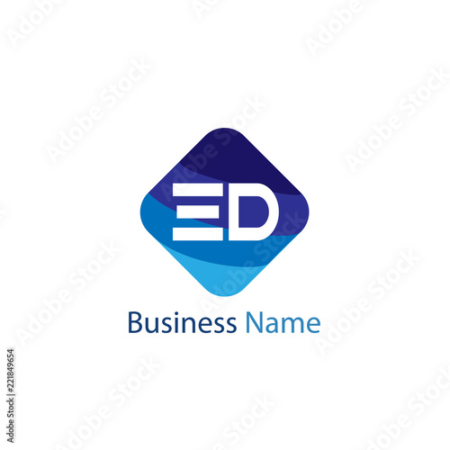 Initial Letter ED Logo Template Design