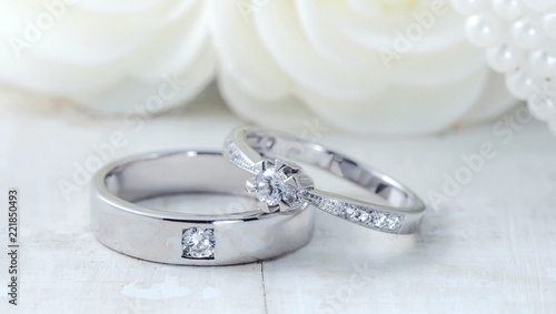 wedding rings, Engagement rings,Wedding rings on background 