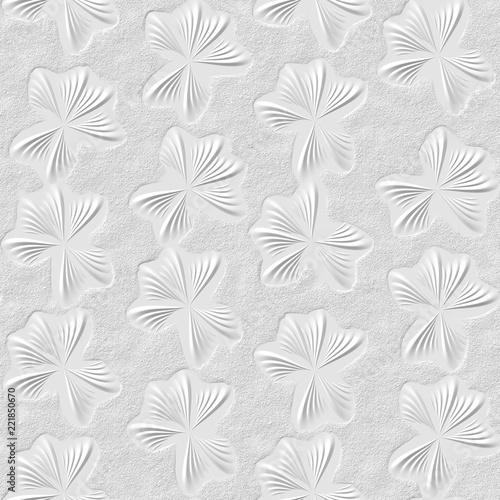 3D white floral seamless texture