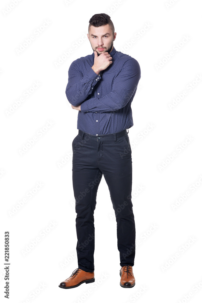 Handsome smiling young man on white background Handsome smiling young man on white background