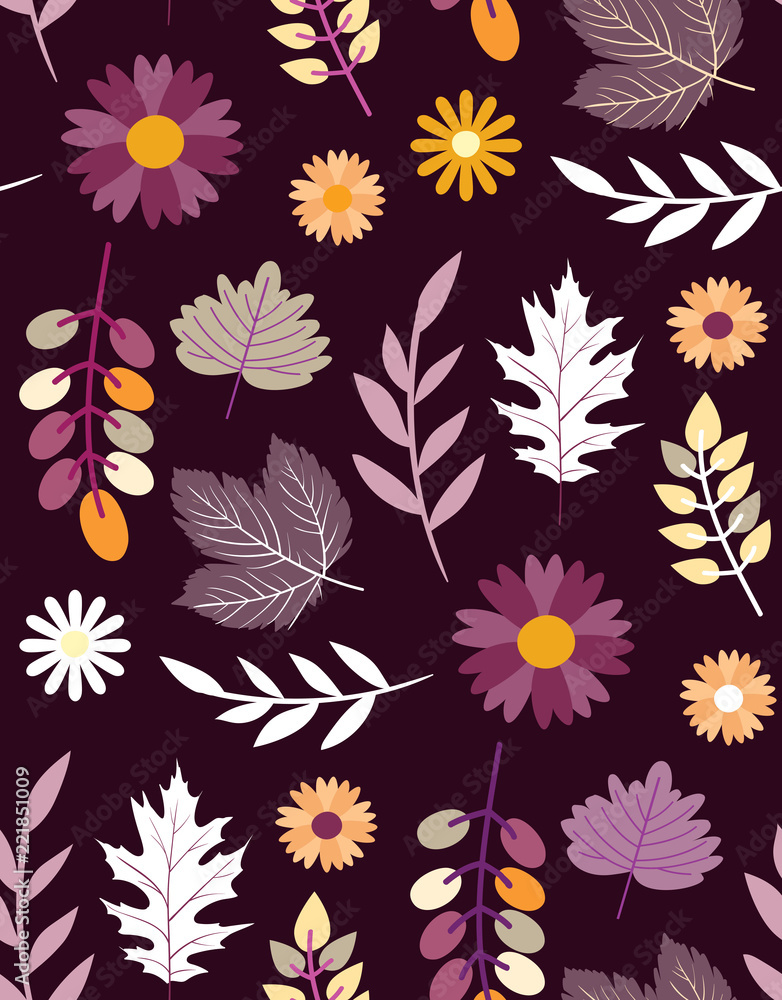 Fototapeta premium Autumn leaves pattern background
