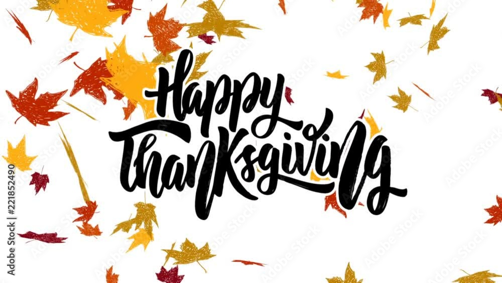 Happy Thanksgiving. Animated Card with falling autumn leaves. Happy Thanksgiving. Animated Card with falling autumn leaves.