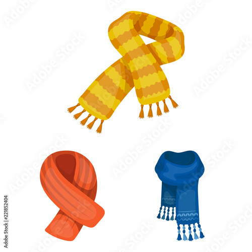 Scarf and Shawl cartoon icons in set collection for design.Clothes and Accessory vector symbol stock web illustration.