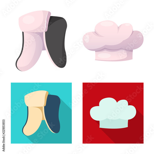 Vector illustration of headgear and cap symbol. Set of headgear and accessory stock vector illustration.
