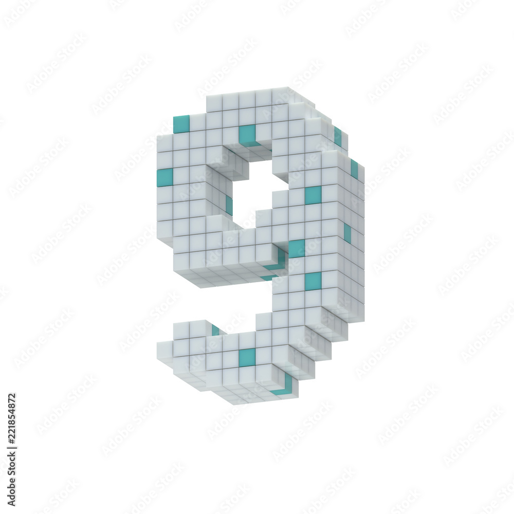 Obraz premium digit 9, nine, collected from cubes