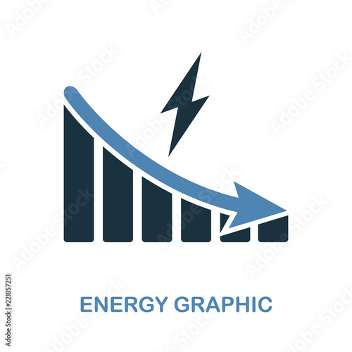 Energy Decrease Graphic icon. Monochrome style design from diagram icon collection. UI. Pixel perfect simple pictogram energy decrease graphic icon. Web design, apps, software, print usage.