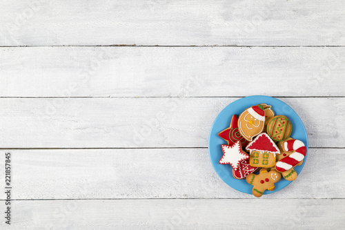 Plate with Christmas cookies