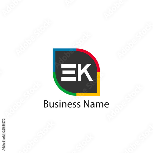 Initial Letter EK Logo Template Design