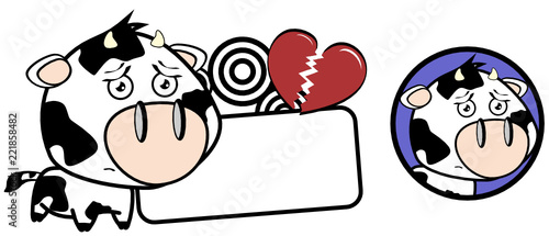 cute little cow cartoon copy space in vectro format very easy to edit