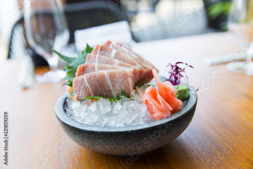 tuna sashimi raw tuna in a plate