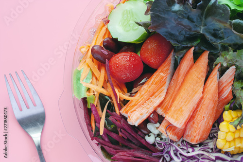 Fresh salad vegetables with...