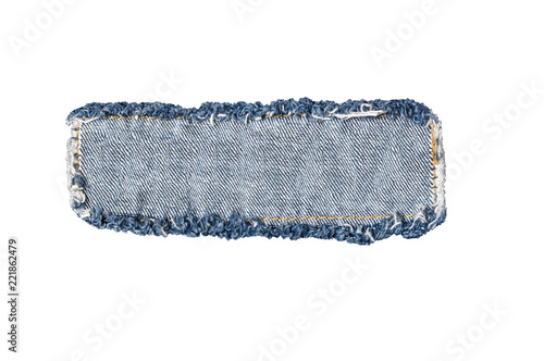 Denim patch, the patch label on a white background