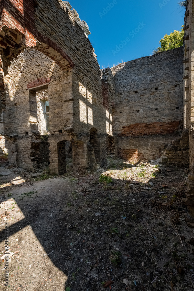 ruins of old abandoned mansion