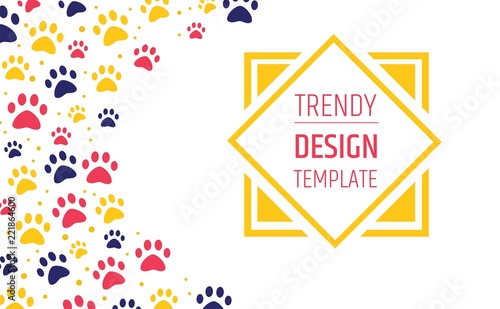 pet advertising banner templates. Place for text. veterinary clinic and zoo shop. grooming. paw ornament