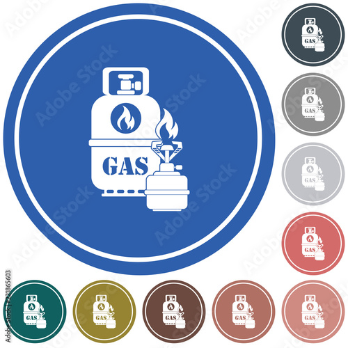 Camping stove with gas bottle icon