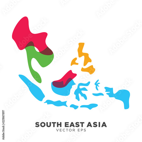 Creative South East Asia Map Vector  vector eps 10