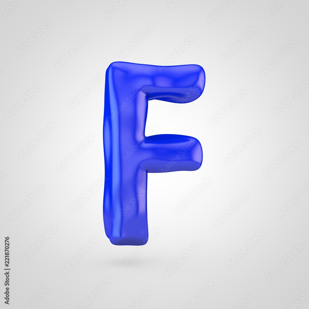 Blue plasticine letter F uppercase isolated on white background. Blue plasticine letter F uppercase isolated on white background.