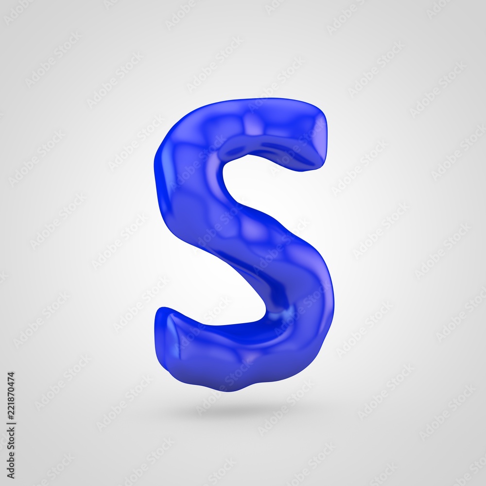 Blue plasticine letter S uppercase isolated on white background. Blue plasticine letter S uppercase isolated on white background.