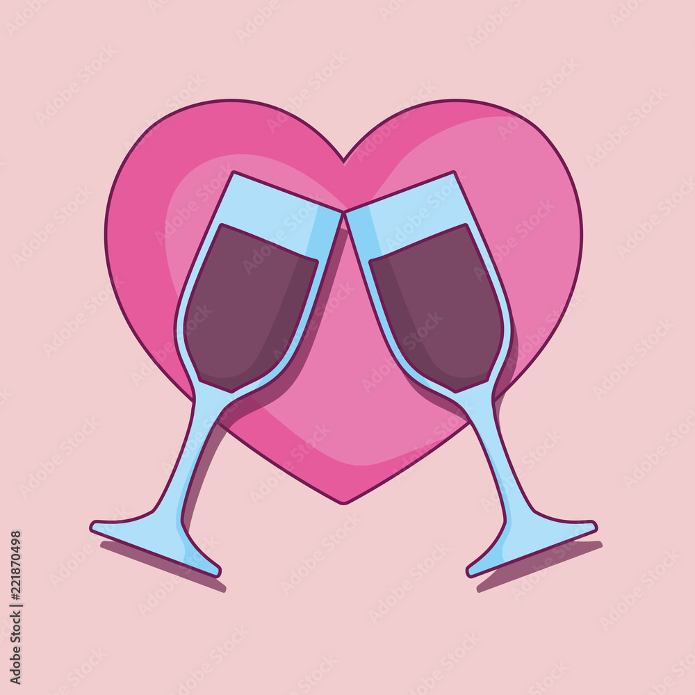 wedding celebration card with glasses toasting wedding celebration card with glasses toasting
