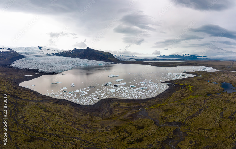 Vatnajökull Gletschersee,  Luftaufnahme, Island