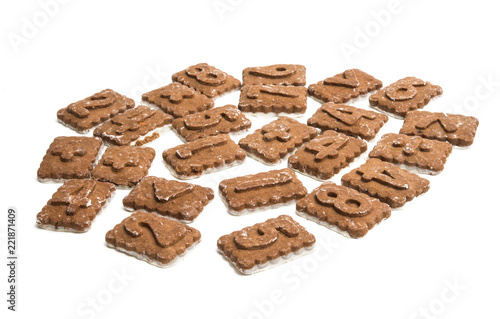 cookies with numbers isolated