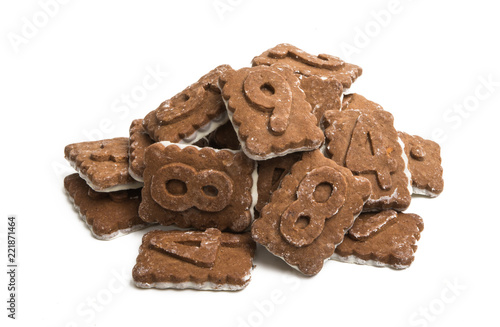 cookies with numbers isolated
