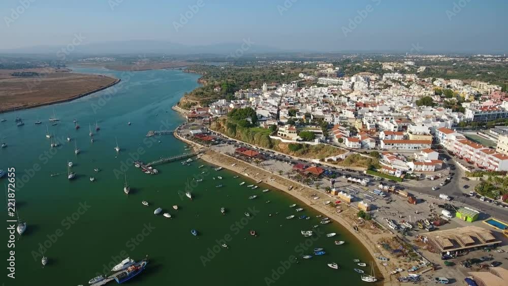 Aerial view, above the town of Alvor, the harbor. Aerial view, above the town of Alvor, the harbor.