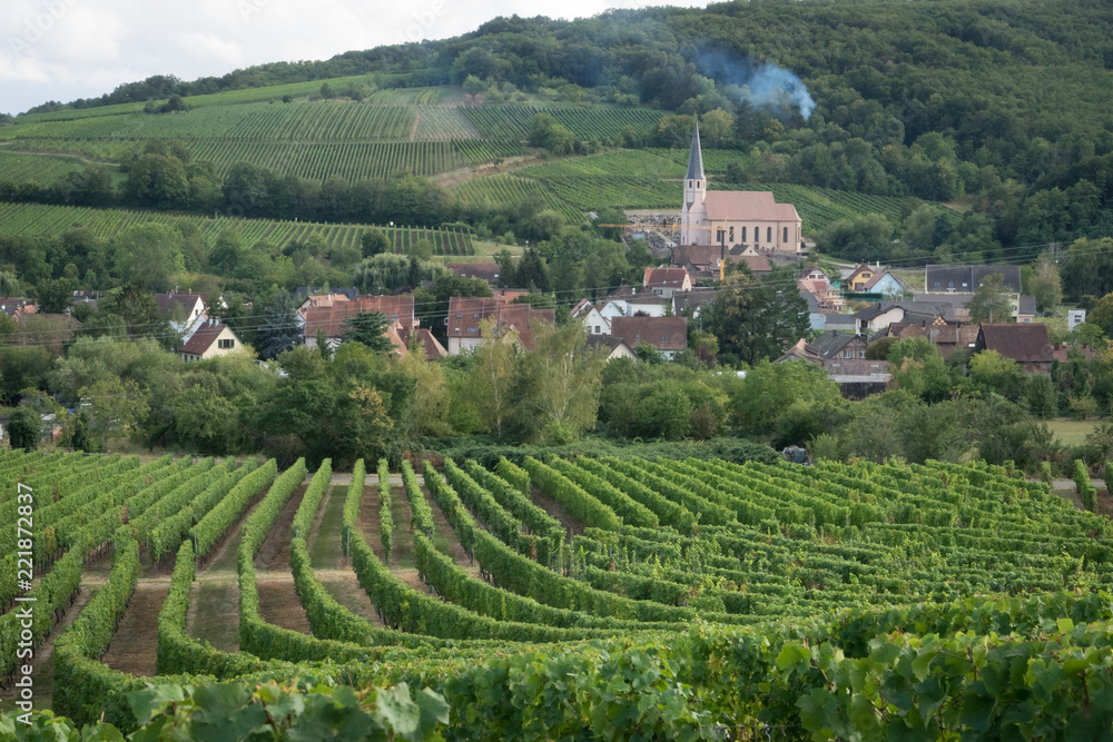 Alsace, France - 08 25 2018: Andlau en Alsace, France . Village d'Andlau