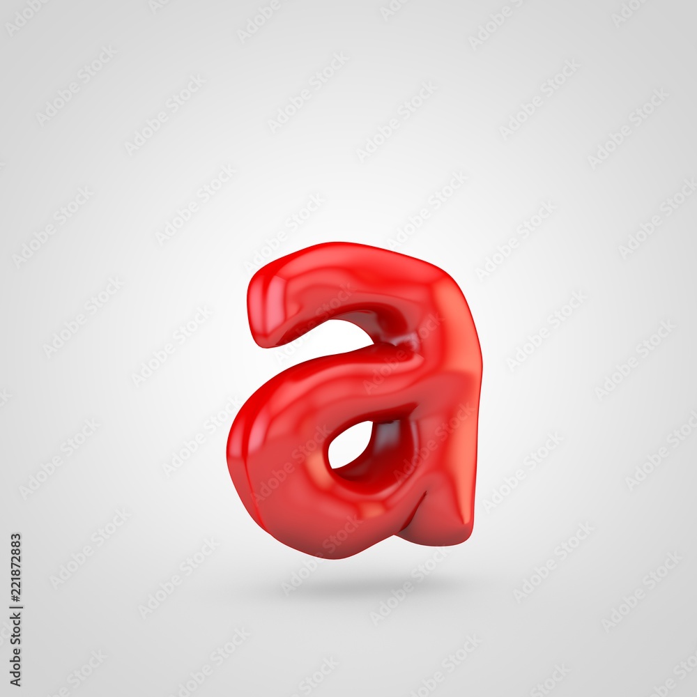 Red plasticine letter A lowercase isolated on white background. Red plasticine letter A lowercase isolated on white background.