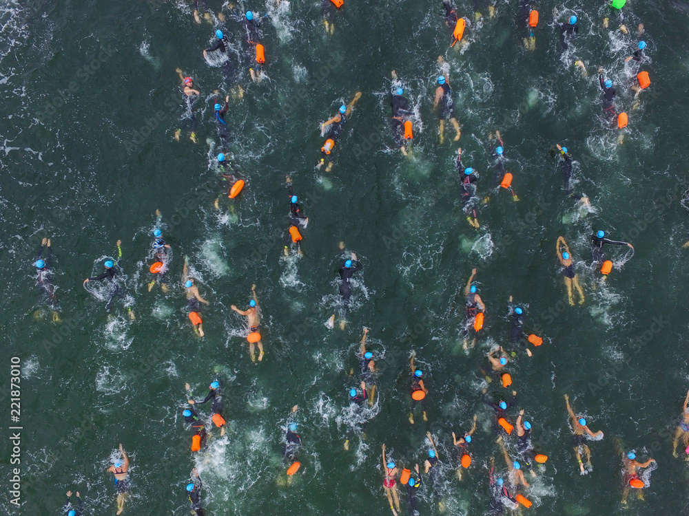 swimming competition in the sea
