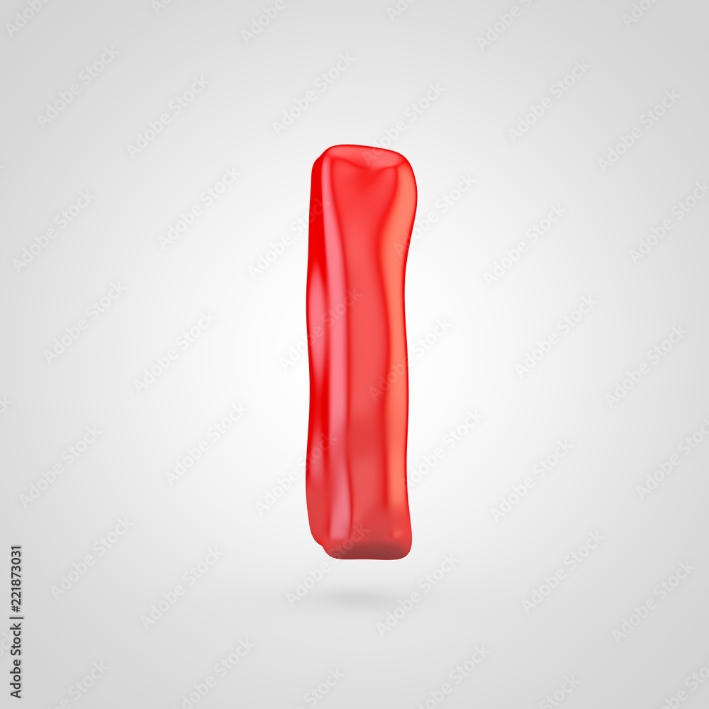 Red plasticine letter I uppercase isolated on white background. Red plasticine letter I uppercase isolated on white background.