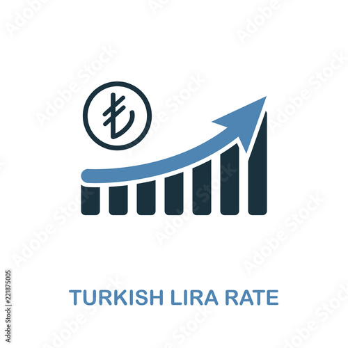 Turkish Lira Rate increase Graphic icon. Monochrome style design from diagram icon collection. UI. Pixel perfect simple pictogram turkish lira rate increase graphic icon. Web design usage.