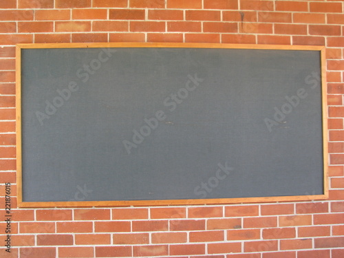 Wallpaper Mural Blackboard on red brick wall in a school Torontodigital.ca