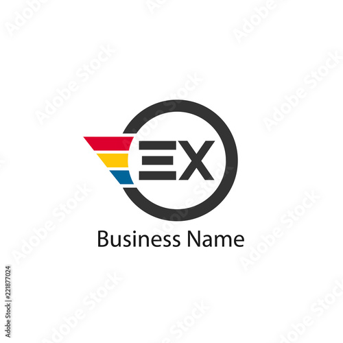 Initial Letter EX Logo Template Design