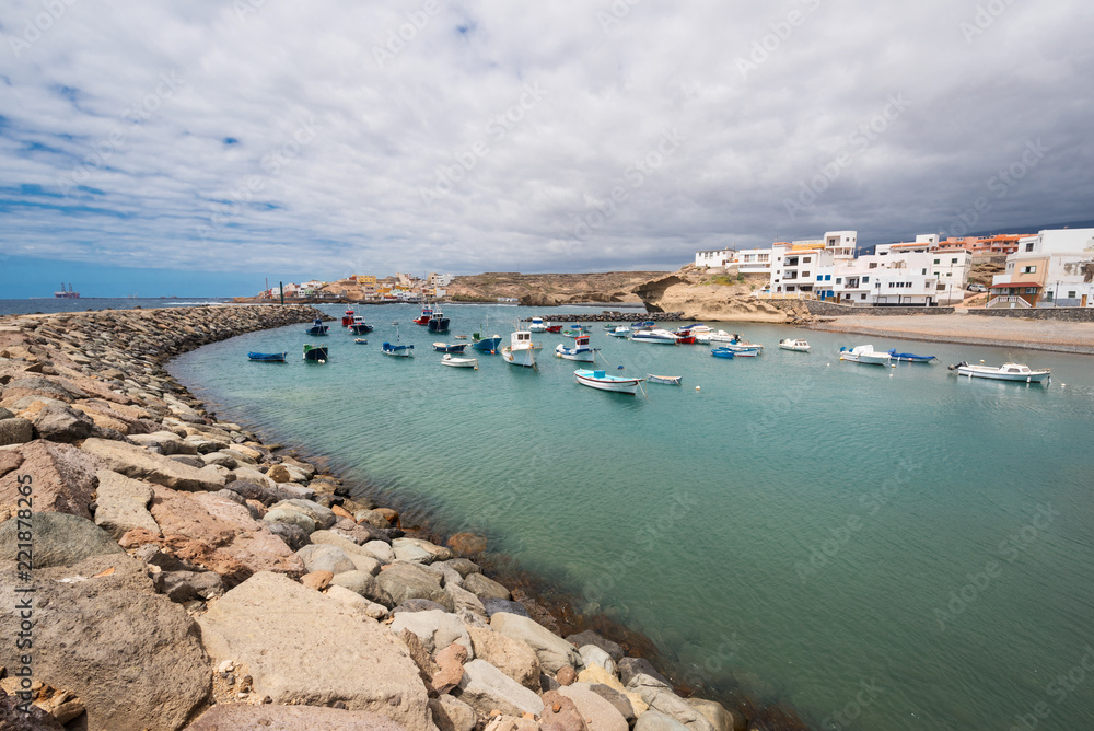 Town and Port of Tajao village in South Tenerife, Canary islands, Spain.
