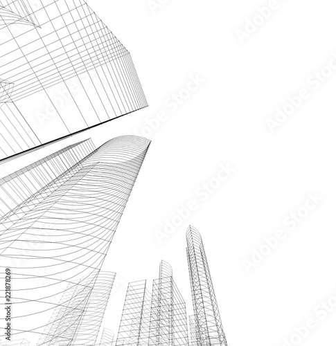building construction architecture 3d illustration
