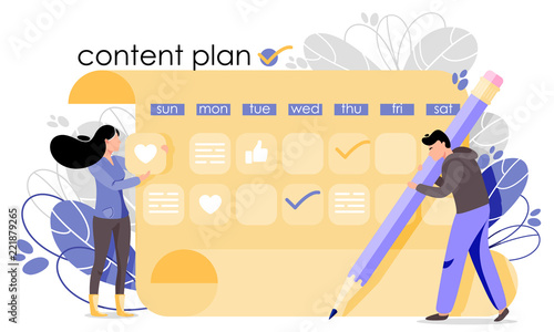 Content plan vector illustration